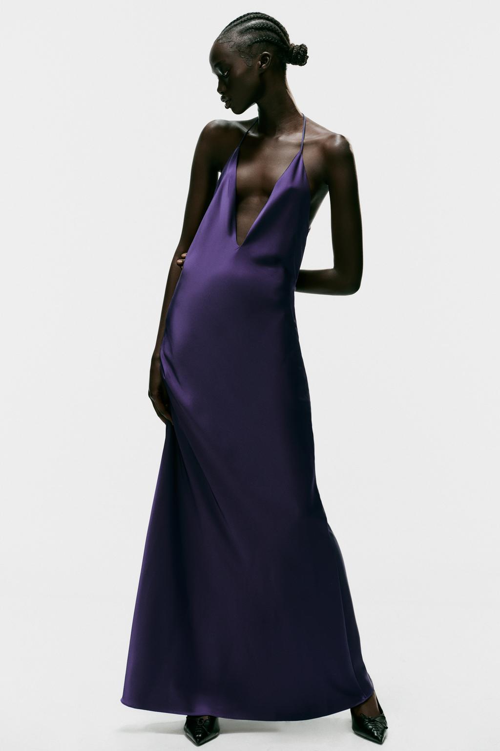 LONG SATIN DRESS