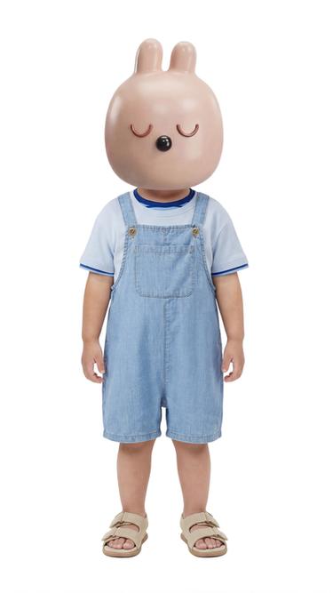 Zara DENIM OVERALL SHORTS - Mid-blue