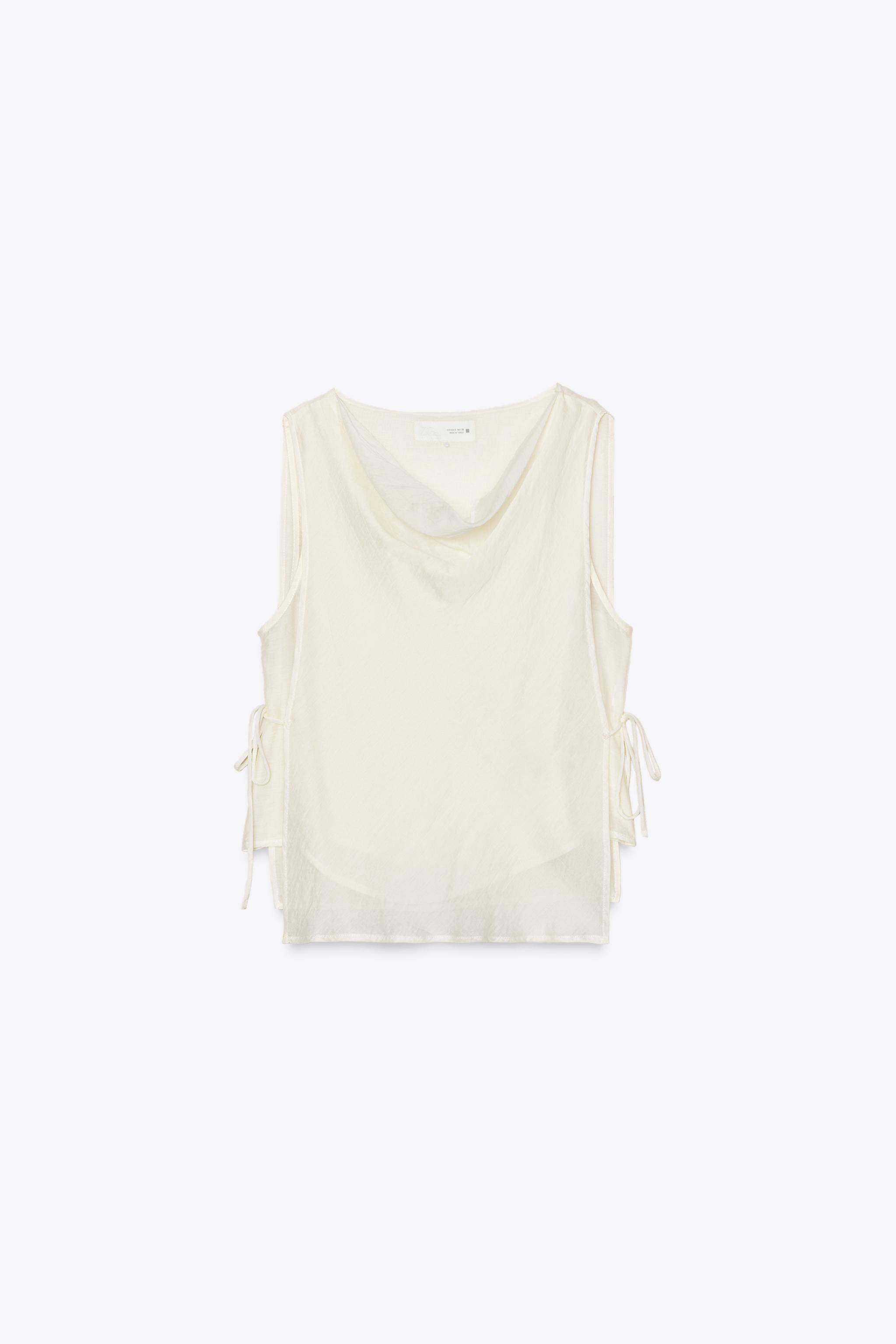 しわ加工ショートブラウス - エクリュ | ZARA Japan / 日本
