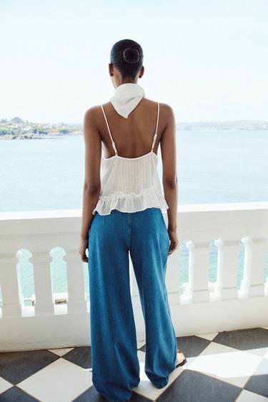 CONTRAST TIE TOP - Ecru by Zara - Image 3