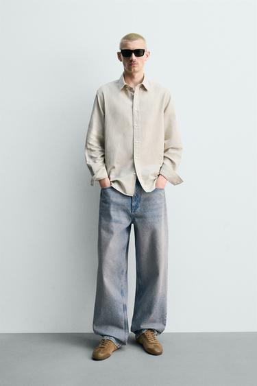 CAMISA REGULAR FIT CÁÑAMO - ALGODÓN - Arena de Zara - Imagen 0