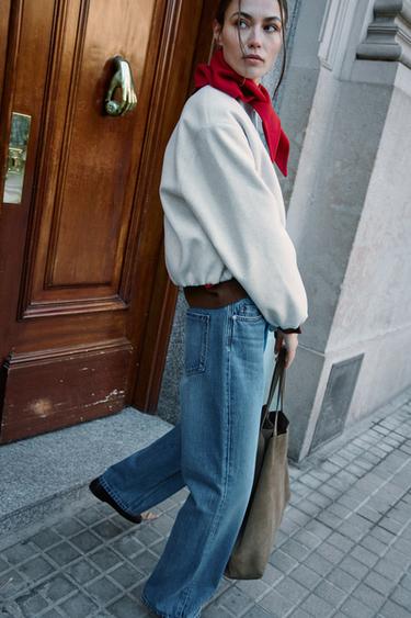 BLØD BOMBERJAKKE - råhvid fra Zara