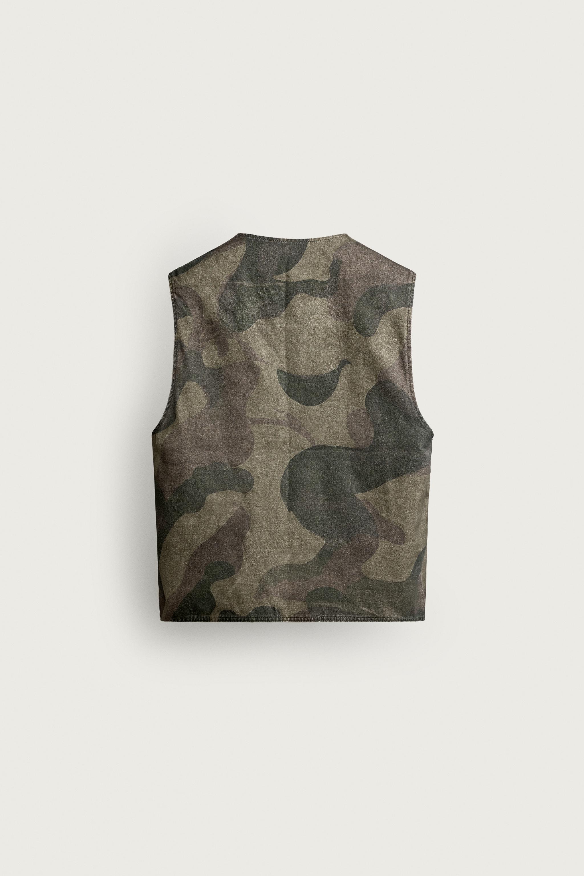 WASHED ABSTRACT PRINT VEST