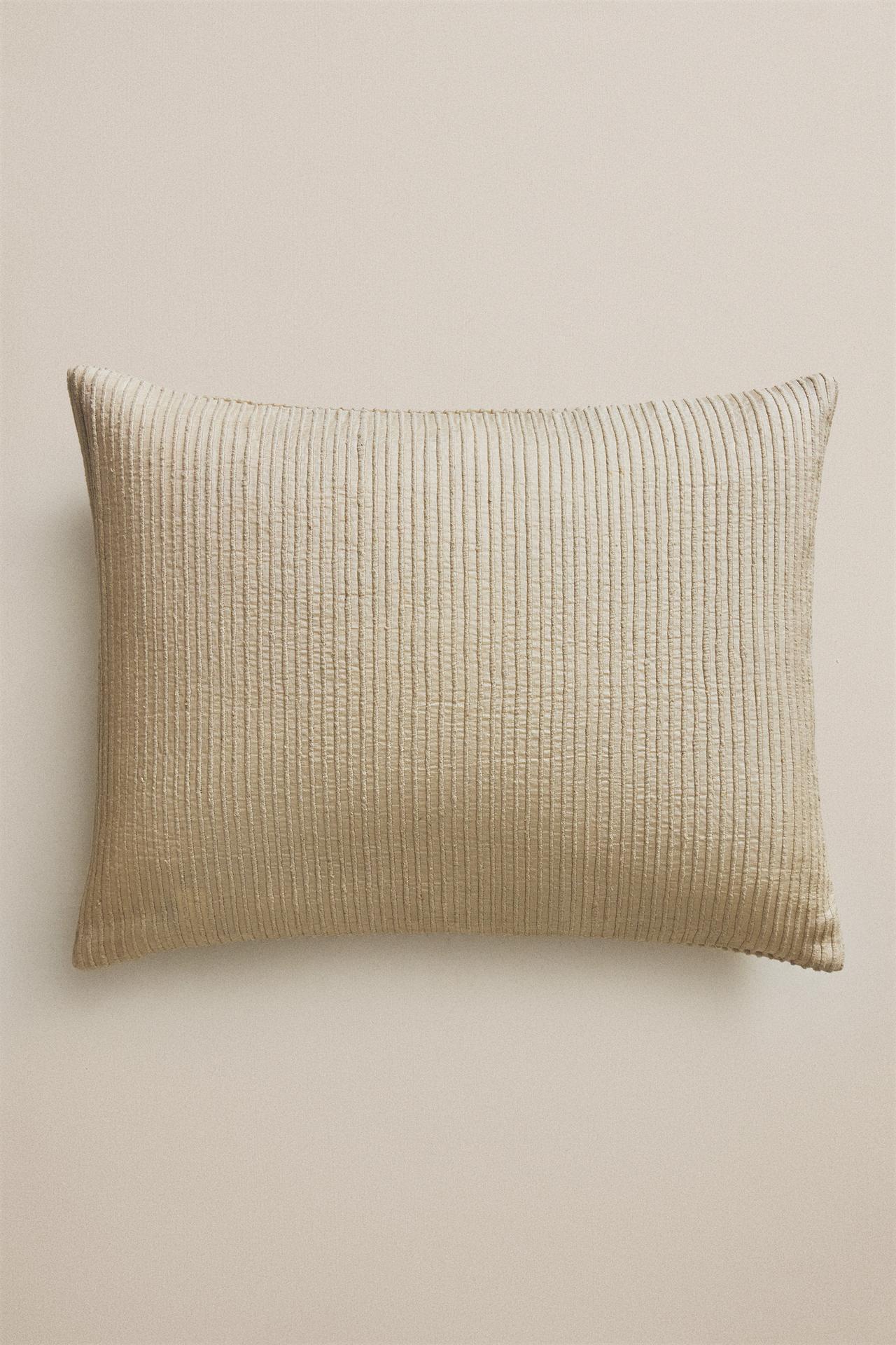 SILK CUSHION COVER — Oyster-white