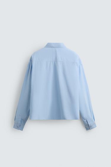 WASHED BOXY FIT SHIRT - Light blue by Zara - Image 6