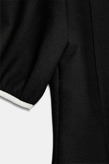 ROBE COURTE À LACETS EN CONTRASTE - Noir de Zara - Image 5