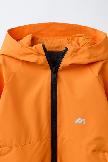 RAINCOAT WINDBREAKER WITH LOGO - Orange by Zara - Image 2