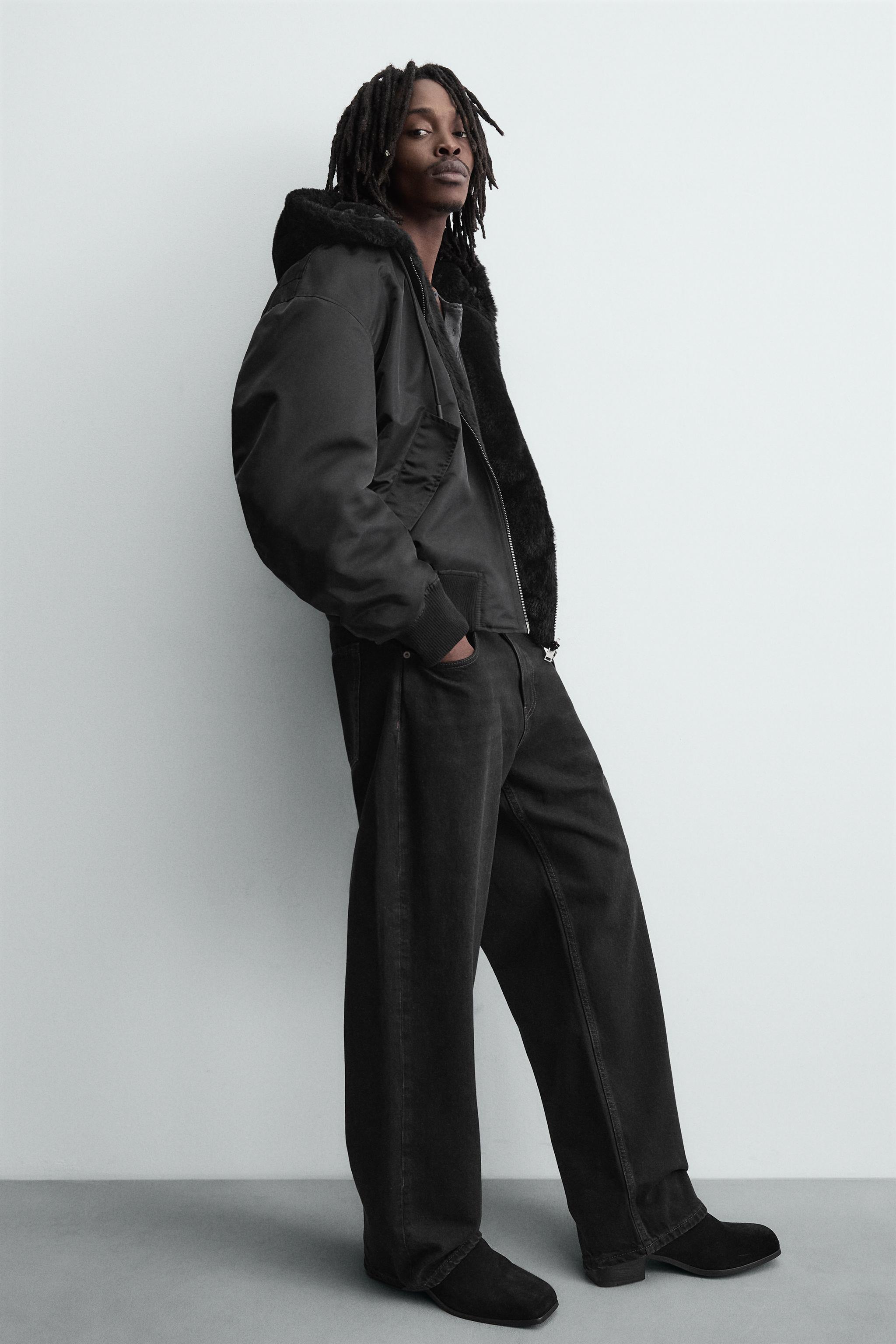 ✨入手困難✨ ZARA MAN　ＸＬ　オーバーサイズ エコファー ボアコート 黒 ✨入手困難✨ ZARA MAN XL オーバーサイズ エコファー