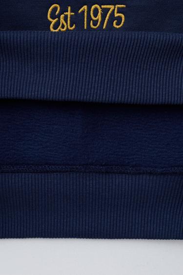 EMBROIDERED SLOGAN HOODIE - Navy blue by Zara - Image 3