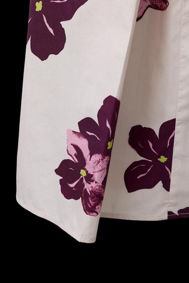 VESTIDO ESTAMPADO FLORES - Berenjena de Zara