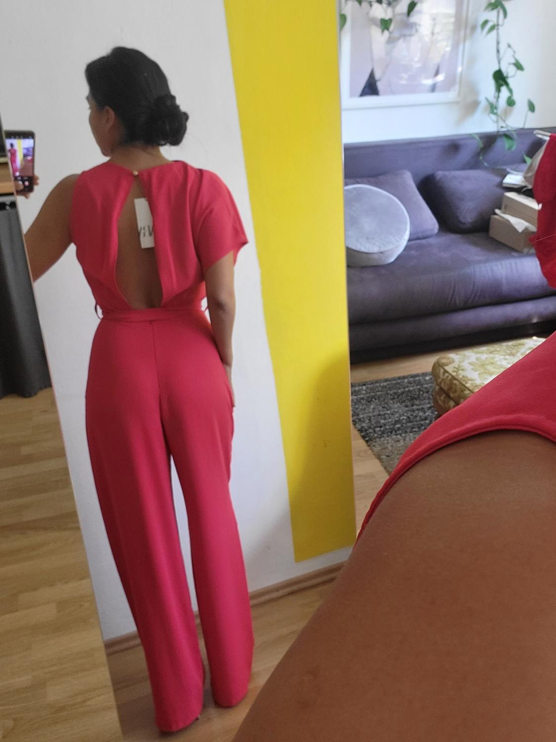 ASYMMETRIC CREPE JUMPSUIT WITH BUCKLE - Image 2