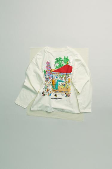 THE ENORMOUS CROCODILE ROALD DAHL © PRINT T-SHIRT - Ecru by Zara