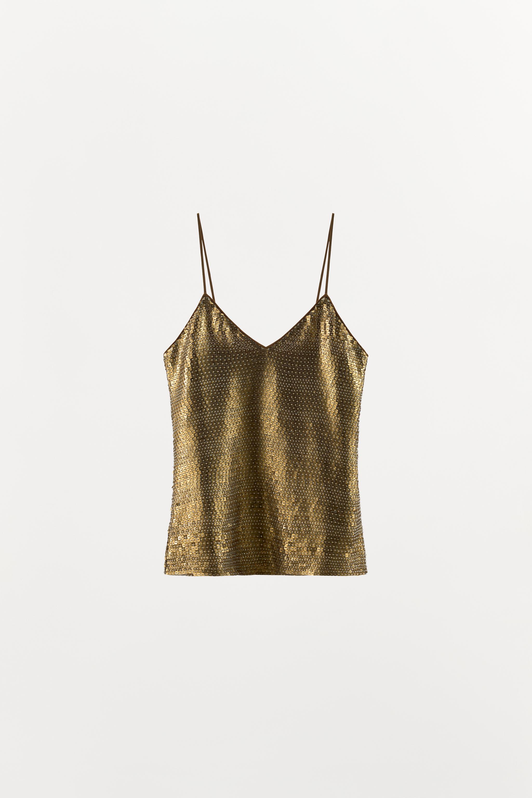 SEQUIN BEAD STRAP TOP