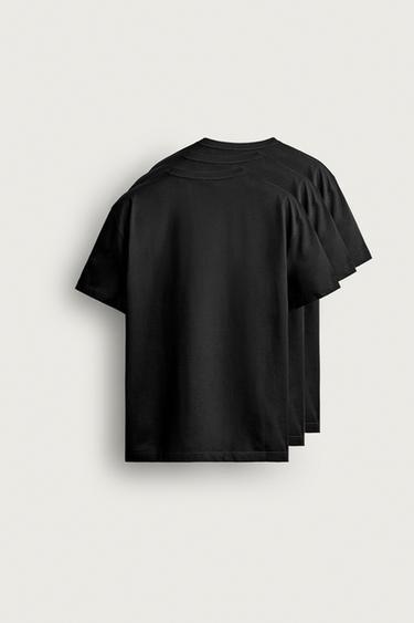 3-PACK MEDIUM WEIGHT BASIC T-SHIRTS /02 — Black 2