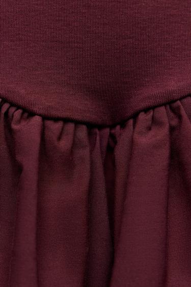 VESTIDO CORTO VOLANTES - Burgundy de Zara