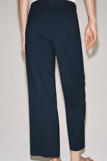PANTALON À RAYURES ZW COLLECTION - Bleu marine de Zara - Image 2