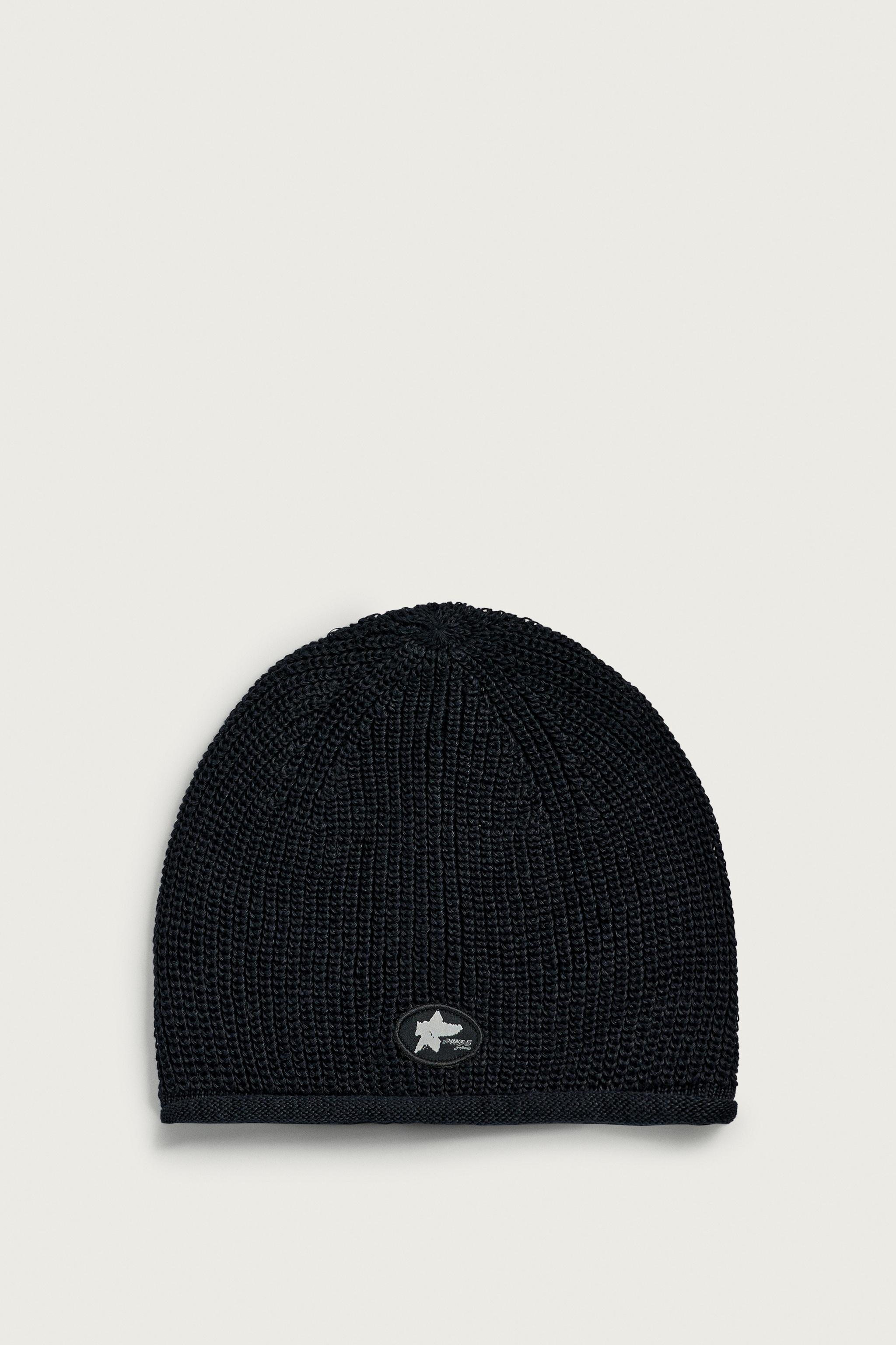 PUKAS SURF X ZARA 100% LINEN KNIT HAT — Navy blue