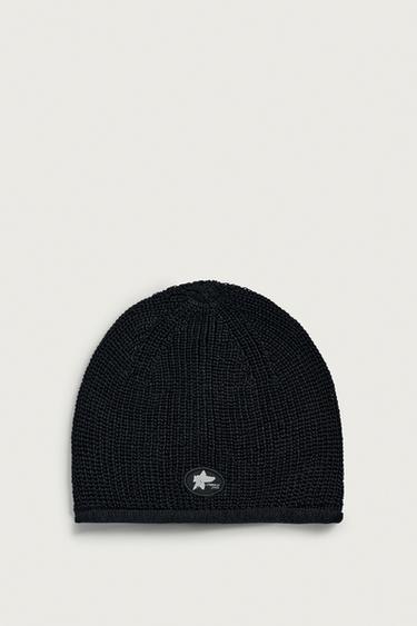 PUKAS SURF X ZARA 100% LINEN KNIT BEANIE - Navy blue by Zara