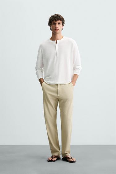 CALÇA CHINO ESTRUTURA - Caqui-claro da Zara - Imagem 0