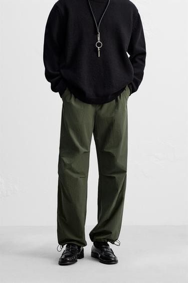 TECHNICAL PARACHUTE TROUSERS - Khaki by Zara
