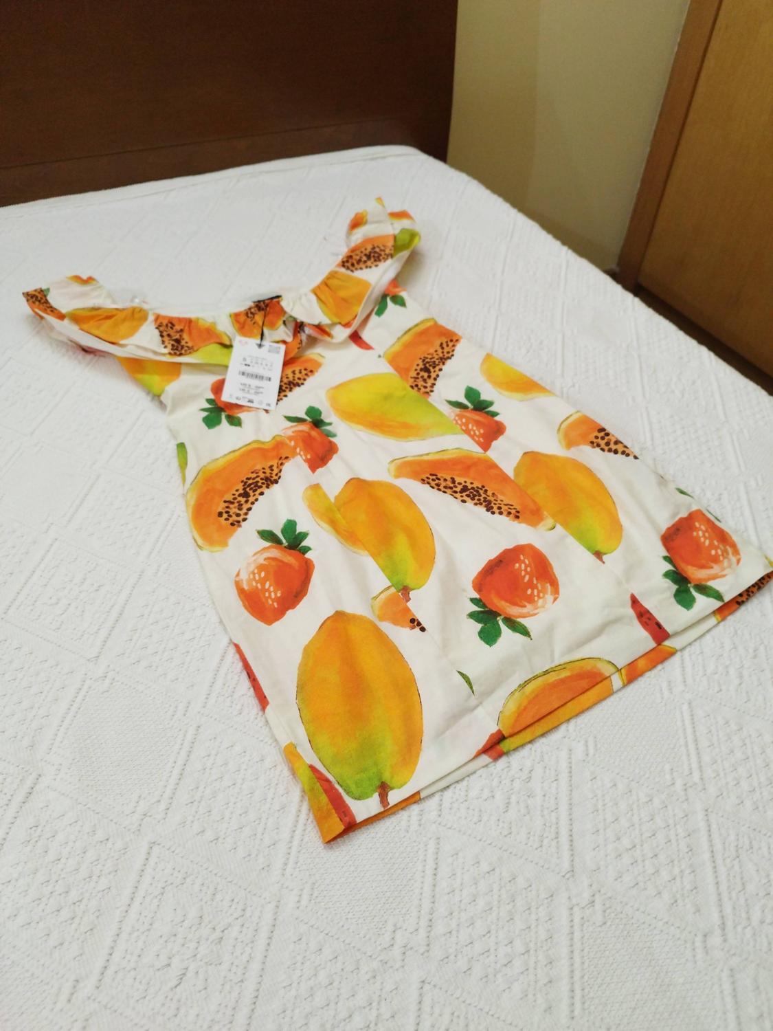FRUIT PRINT RUFFLED MINI DRESS - Image 4