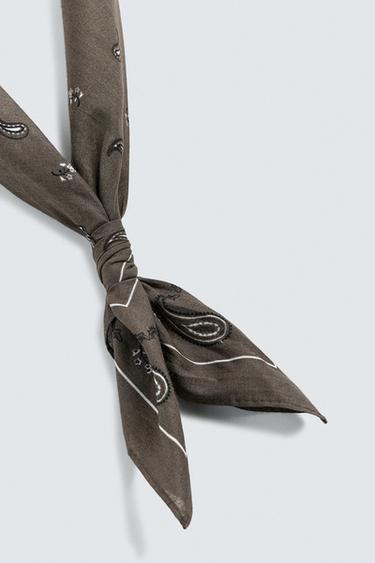 BANDANA IMPRIMÉ PAISLEY - Marron de Zara - Image 4