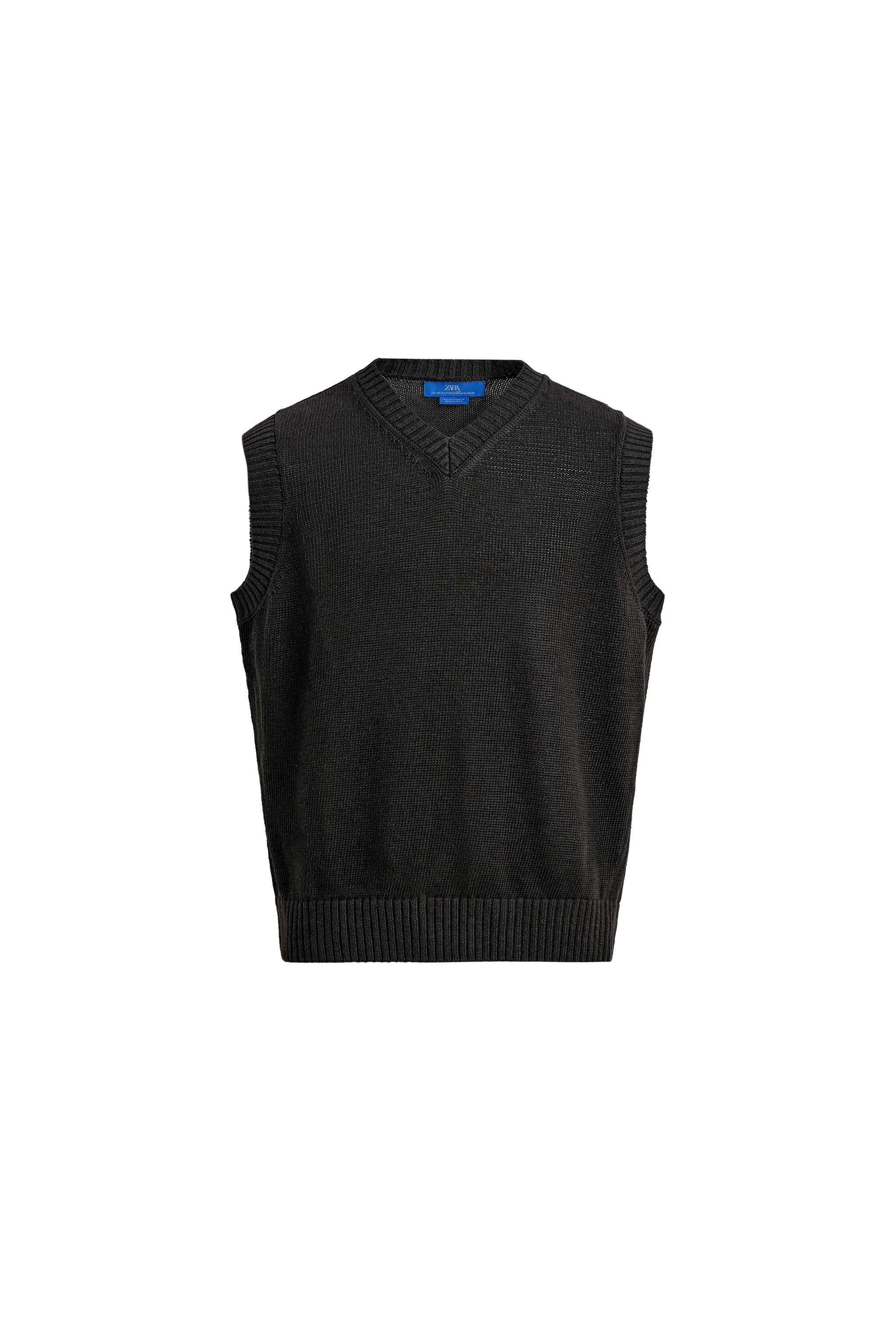 AARON LEVINE X ZARA 100% LINEN KNIT VEST - Chocolate | ZARA United