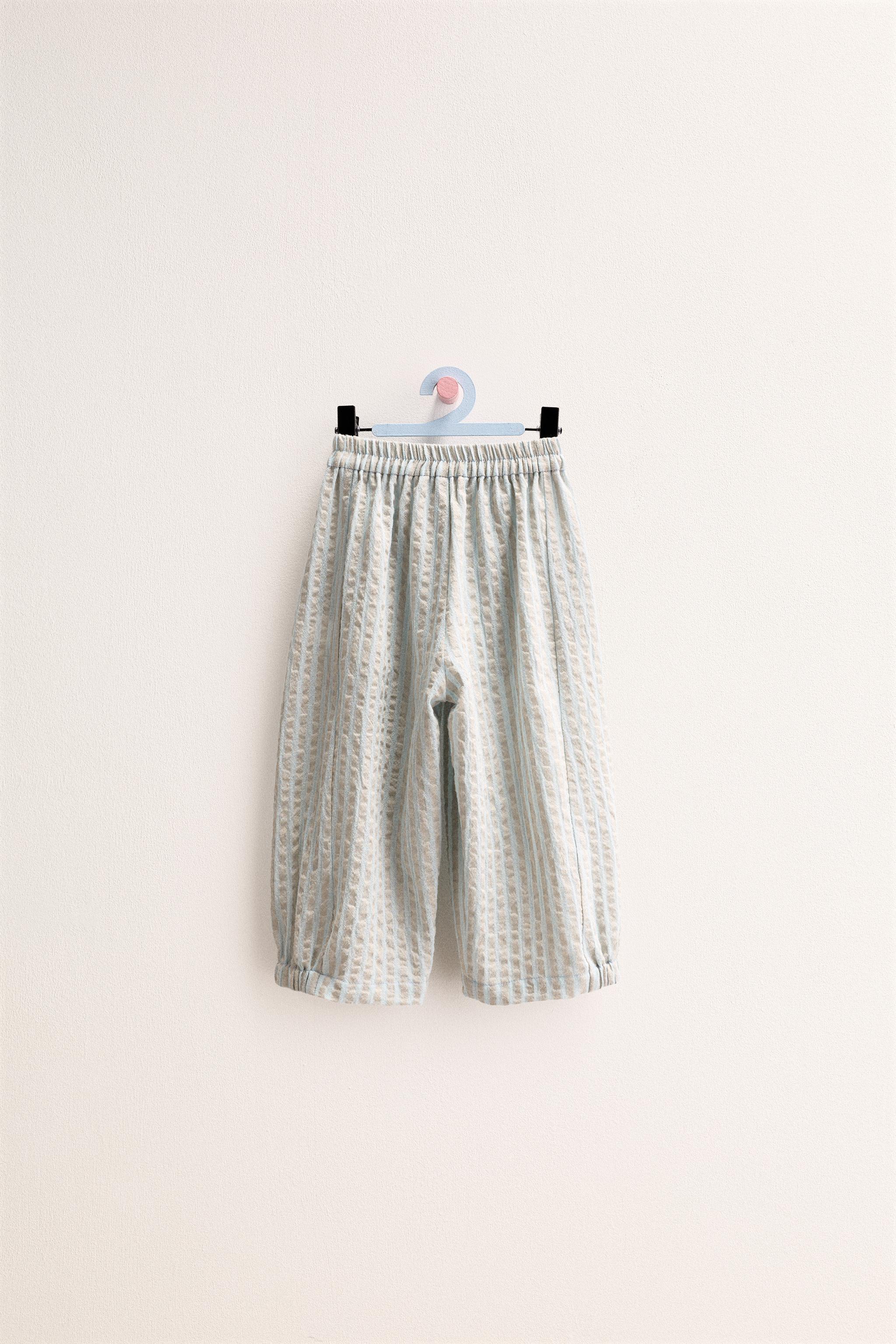 ZARA TIMELESS - STRIPED TEXTURED BAGGY PANTS