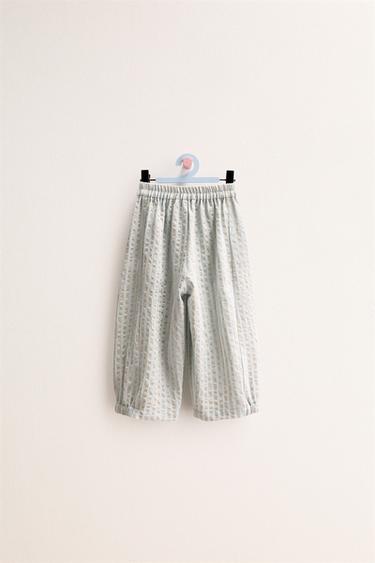 ZARA TIMELESS - STRIPED TEXTURED BAGGY TROUSERS - Light blue by Zara - Image 1