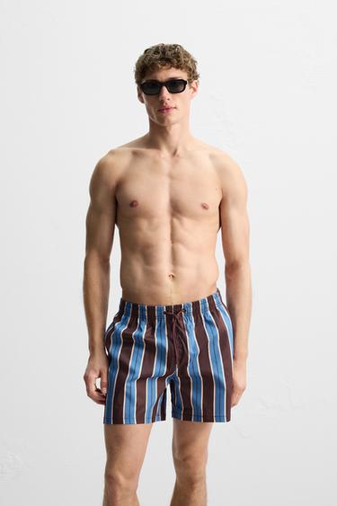 STRIPED MID-LENGTH SWIMMING TRUNKS - various by Zara - Image 1