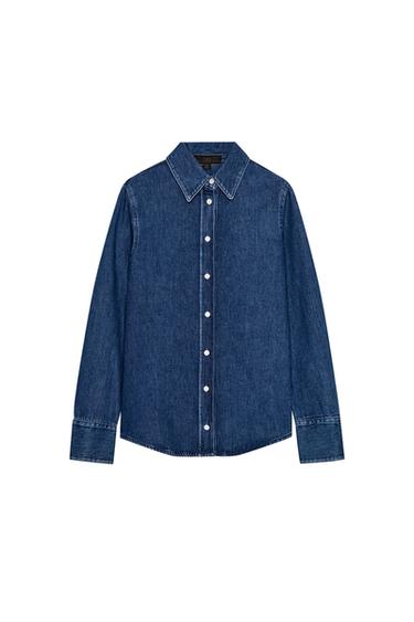 CAMISA DENIM ZW COLLECTION - Índigo da Zara