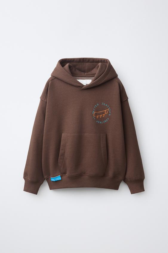SUDADERA CAPUCHA BORDADO LUCAS BEAUFORT © - Marrón de Zara - Imagen 0