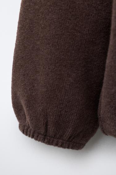 EMBROIDERED SOFT TOUCH PETER PAN COLLAR T-SHIRT - Chocolate by Zara - Image 3