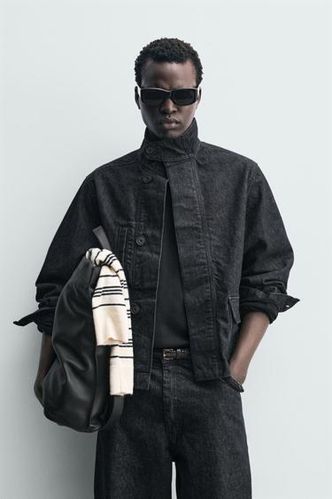 DENIM JACKET WITH POCKETS - Indigo by Zara
