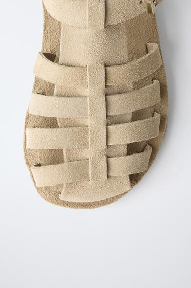LEATHER CAGE SANDALS - Sand Brown by Zara - Image 5