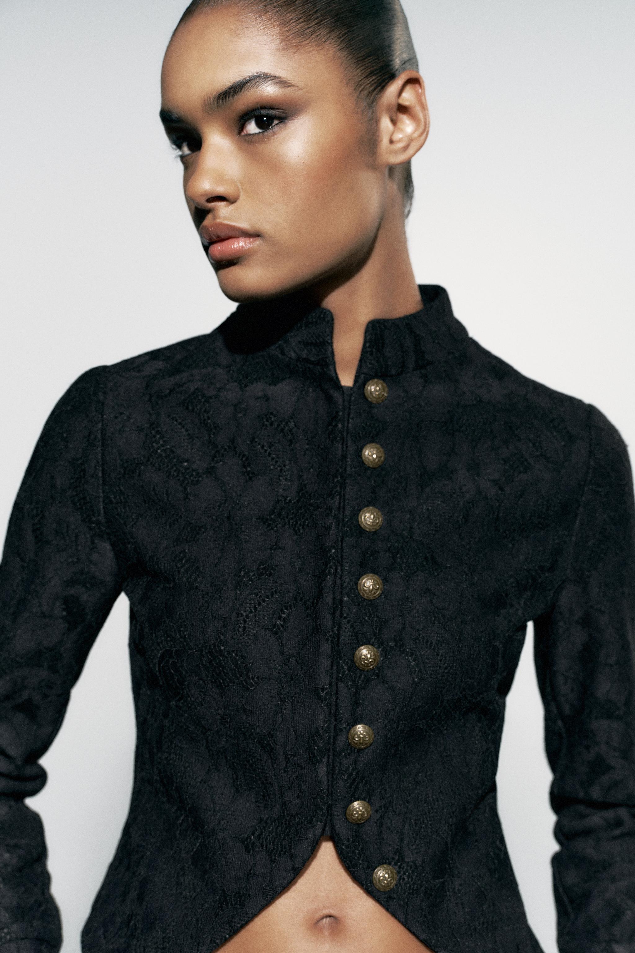Suede Effect Lace Jacket by Zara