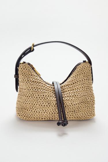 MINI SACA DE MANO TRENZADO - Beige claro de Zara