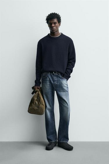 YAK WOOL JUMPER - Navy blue by Zara