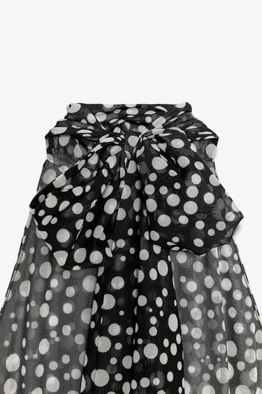 POLKA DOT HALTER DRESS - Black / White by Zara - Image 4