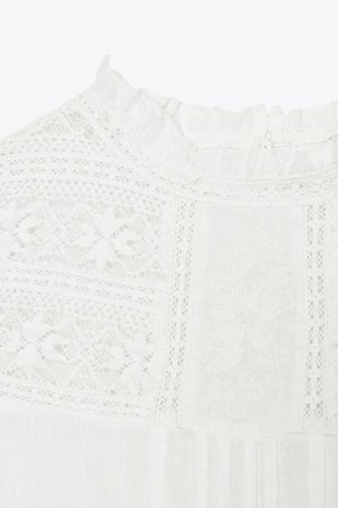 EMBROIDERED LADDER STITCH TOP - White by Zara - Image 6