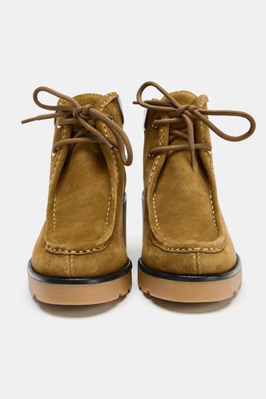 LACE-UP HEELED ANKLE BOOTS - Brown by Zara - Image 3