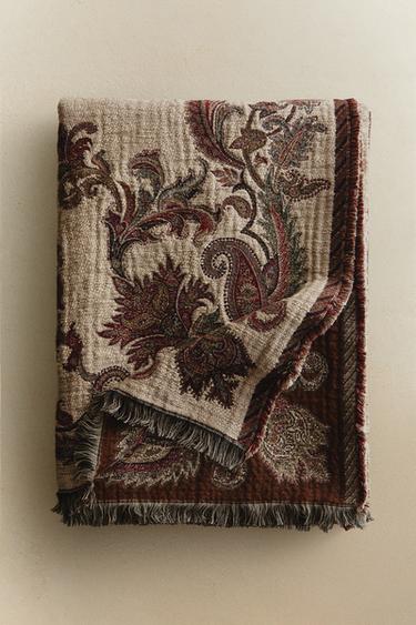 JACQUARD THROW - Light beige by Zara