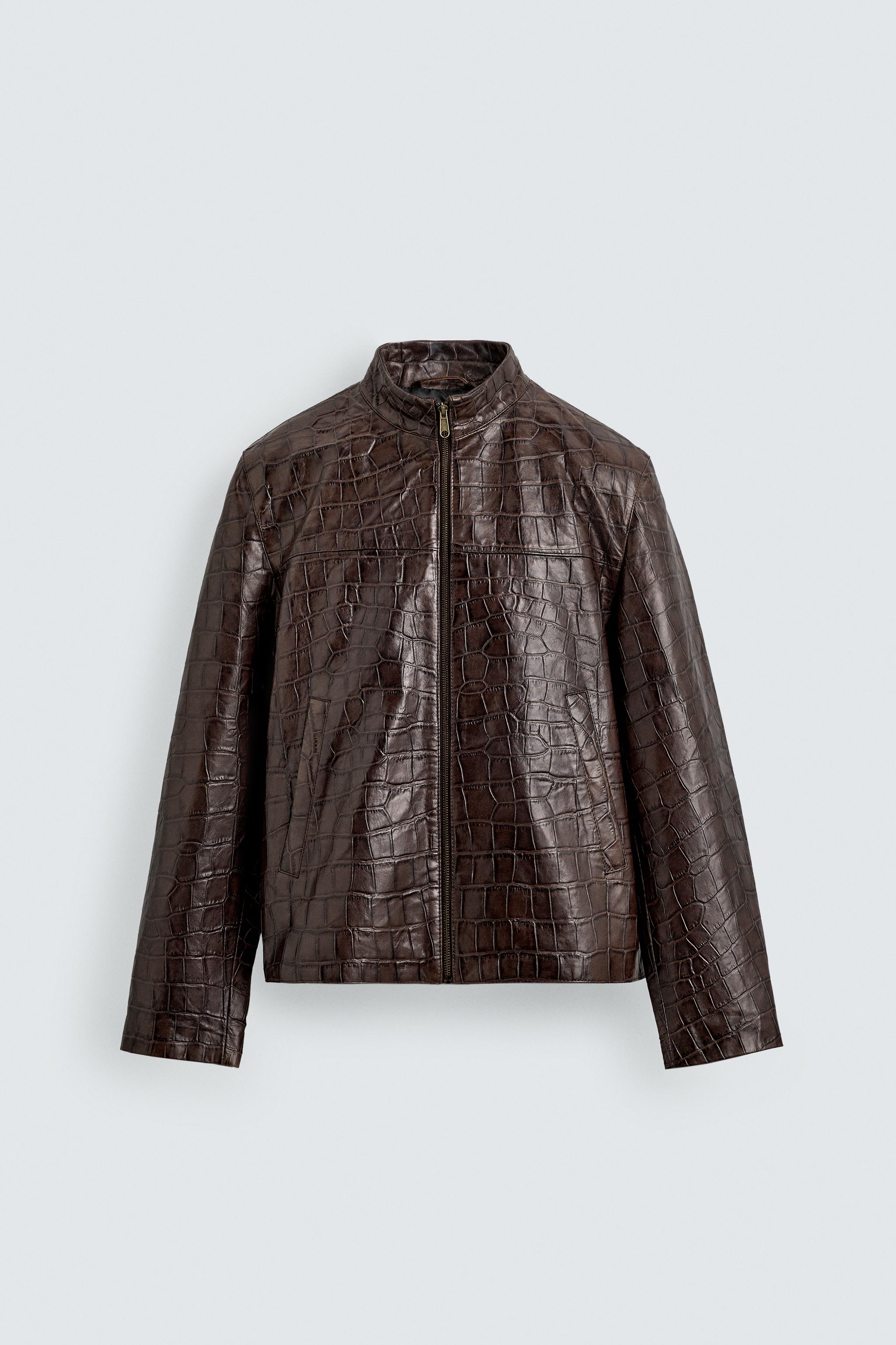 EMBOSSED LEATHER JACKET