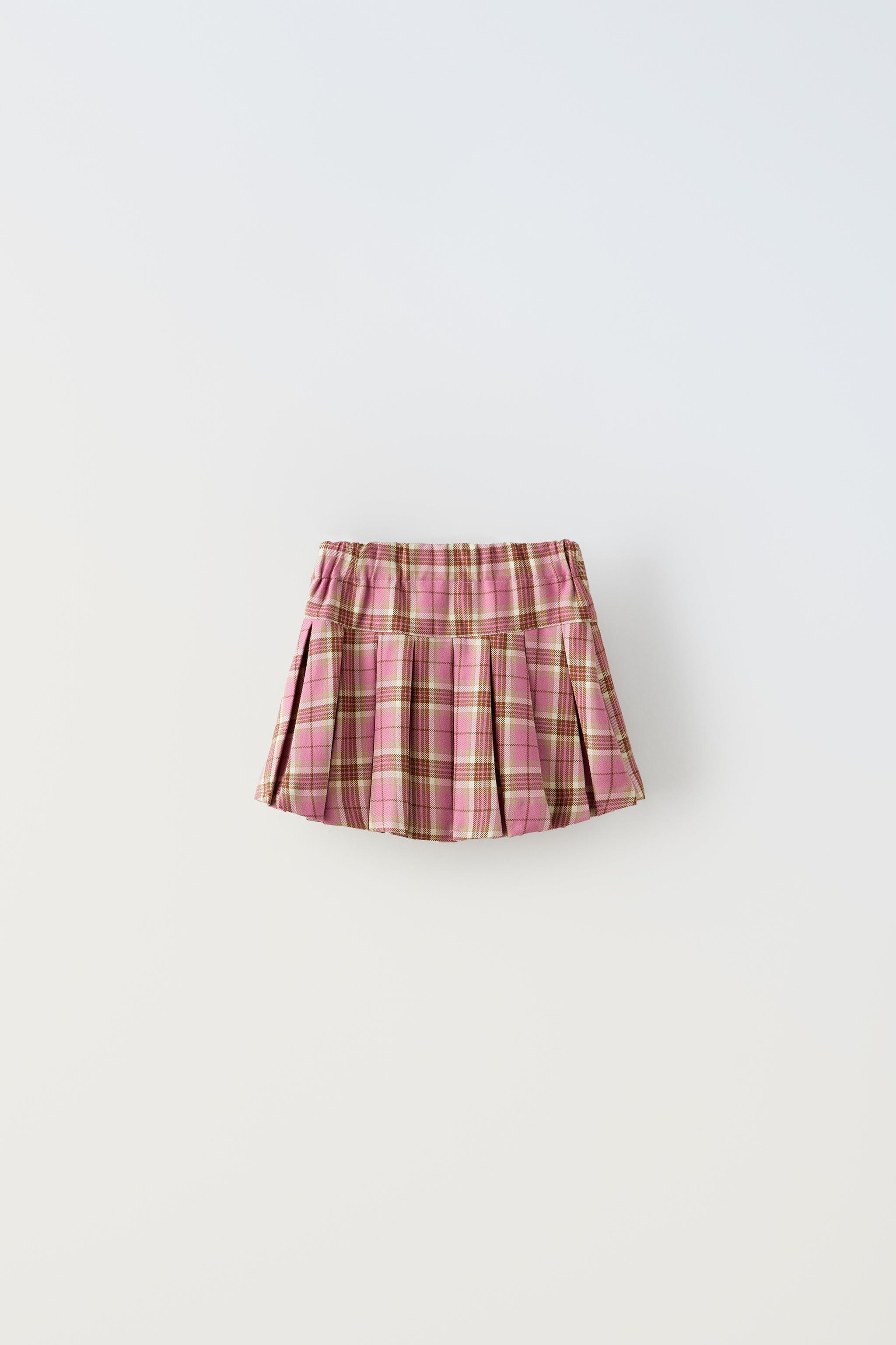 Pink pleated skirt outlet zara