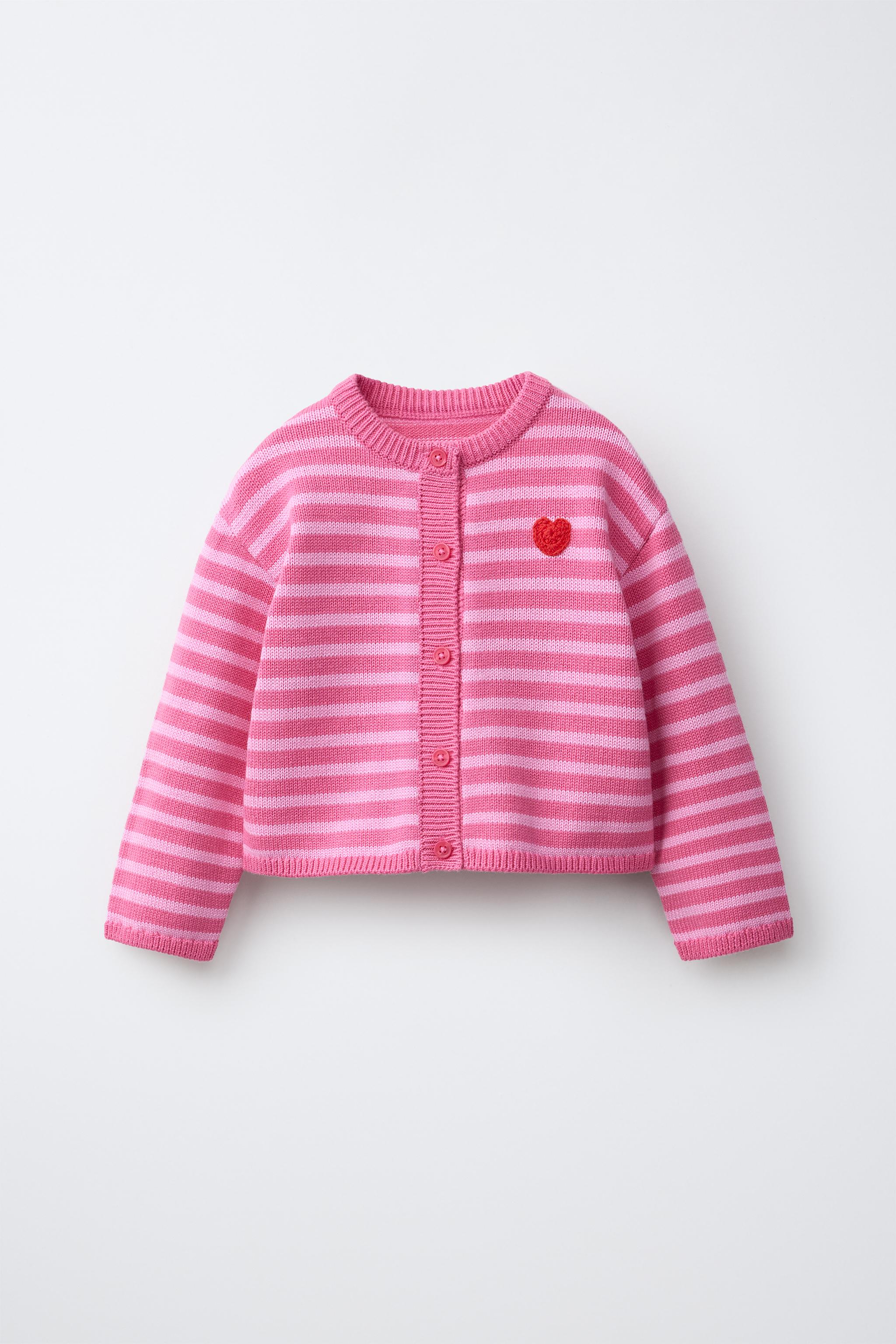 Детские кардиганы Zara STRIPED HEART CARDIGAN — фото 2