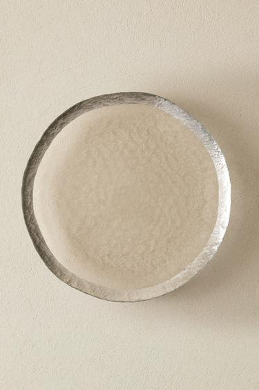 UNDERTALLERKEN I GLAS MED GYLDEN KANT - sølv fra Zara