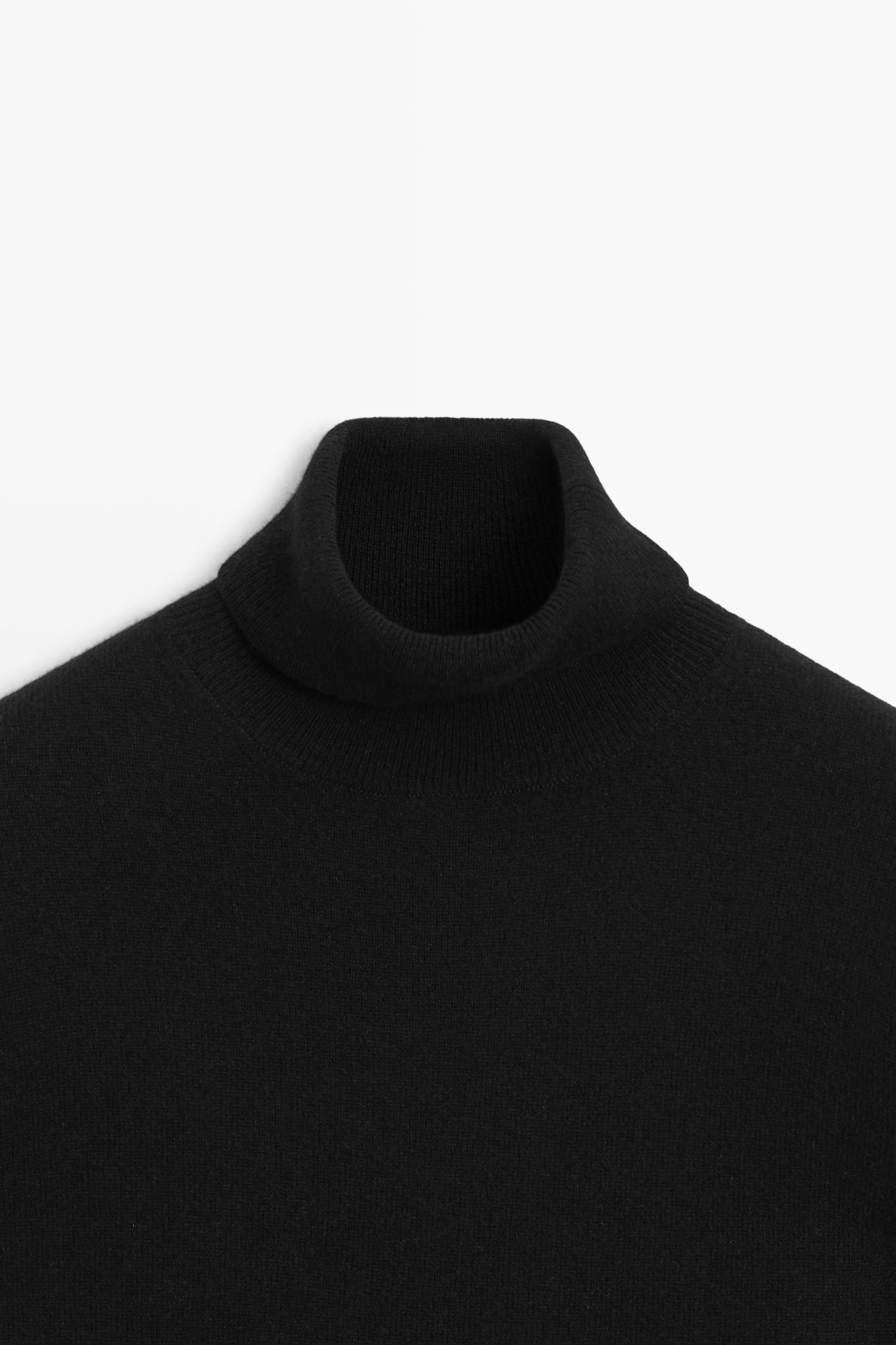 Wool blend knit turtleneck sweater