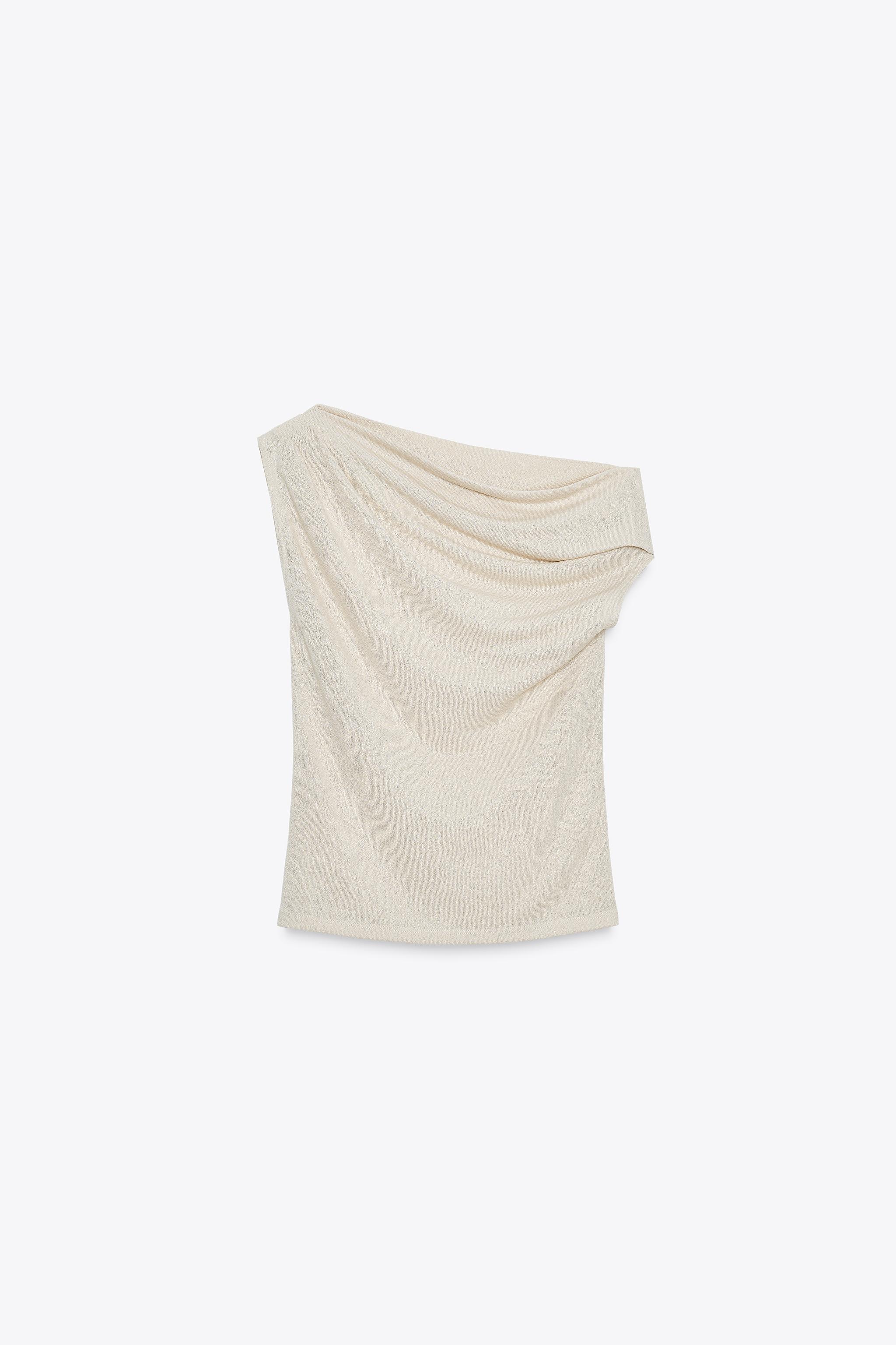 ASYMMETRIC KNIT TOP - Brown | ZARA South Africa