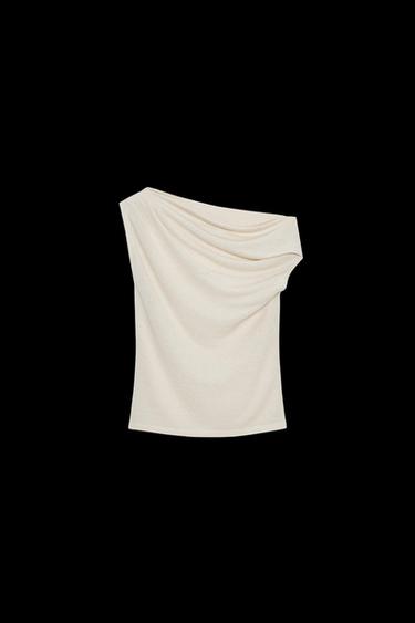 ASYMMETRIC CUT-OUT KNIT TOP - Sand by Zara - Image 0