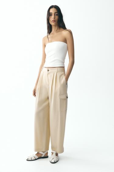 Zara SIDE POCKET PANTS - Sand